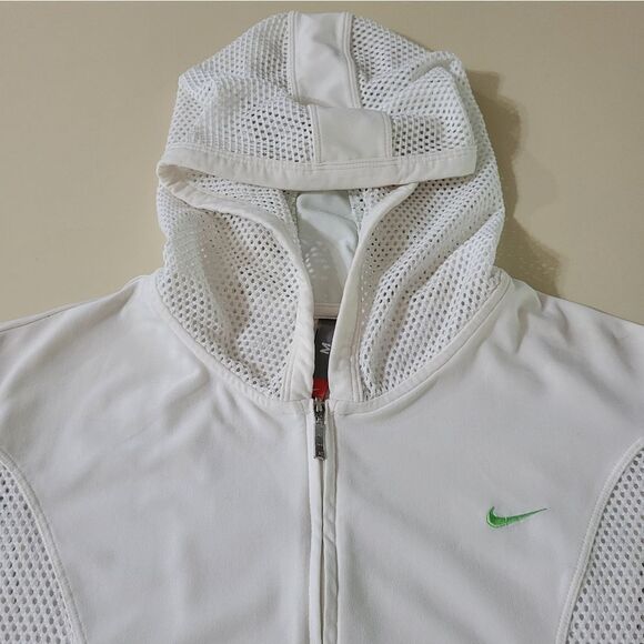 Nike Women's White Dri-FIT Mesh Hoodie - Picture 7 of 13